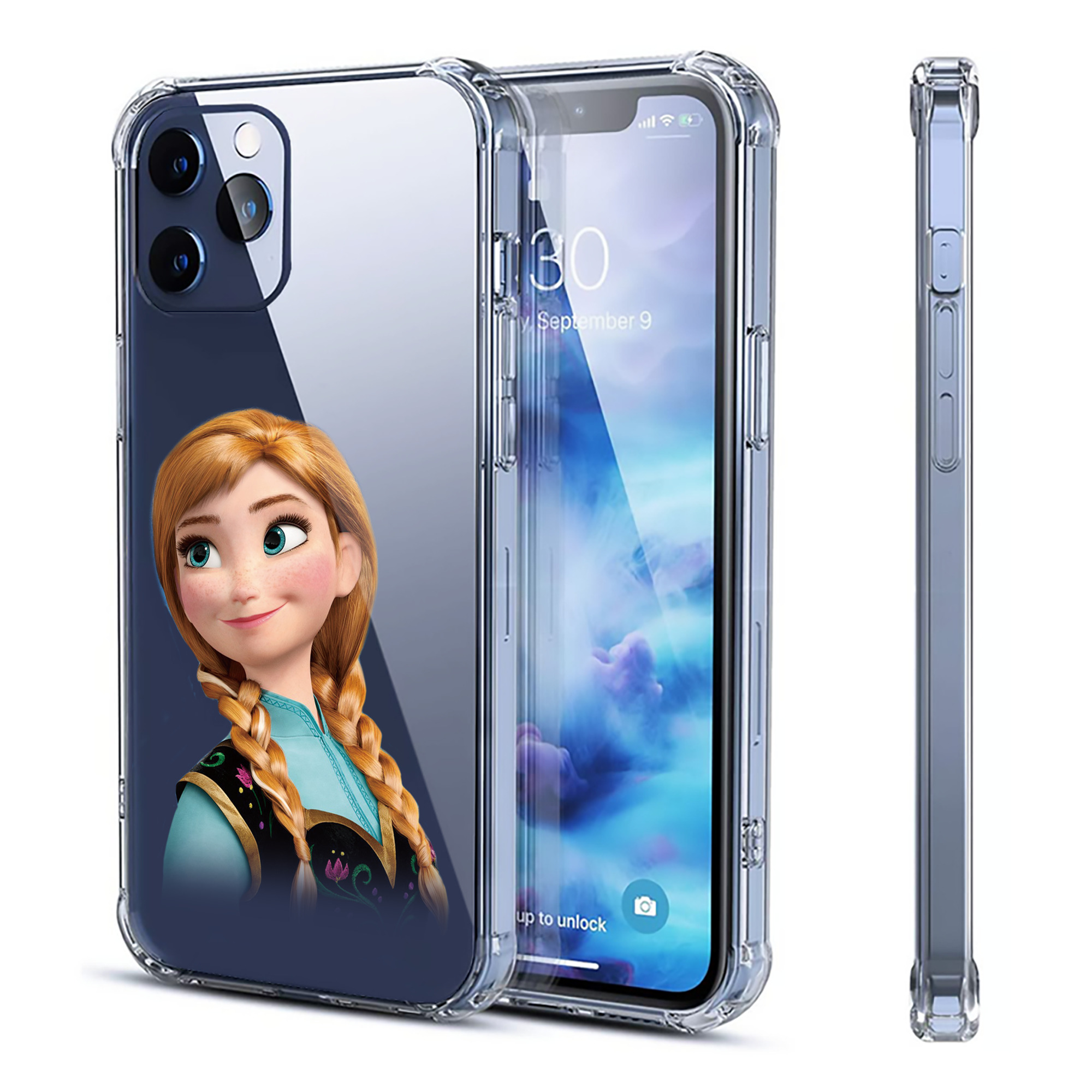（画像用） アナと雪の女王 アンナ エルサ Frozen Anna Elsa 【iPhone 12シリーズ対応】透明スマホケース（クリアソフトケース）